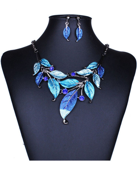 Casual A Suit Of Leaf Necklace And Earring