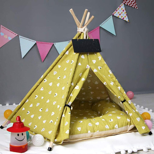 Plush Shapes Dog Teepee with Dog Bed