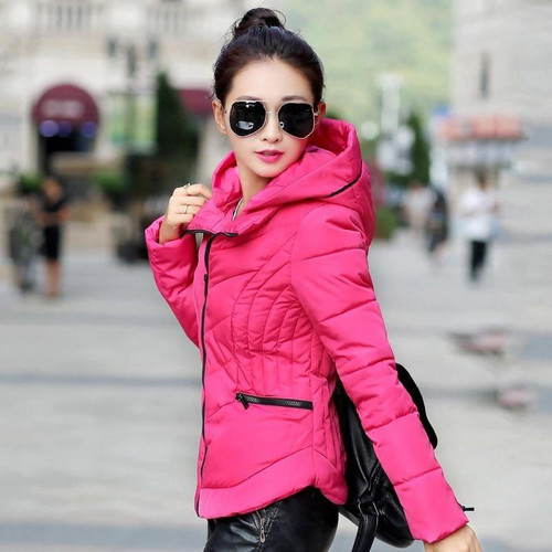 Thick Parka Cotton Hooded Fur Collar Short Winter Coat