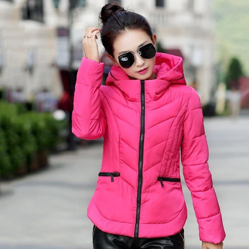 Thick Parka Cotton Hooded Fur Collar Short Winter Coat