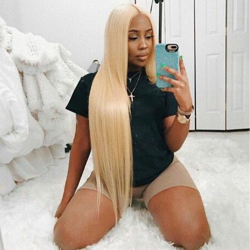 #613 Blonde Wig Lace Front Human Hair Wigs 150% Density Brazilian Remy Straight Hair Lace Pure Blonde Wig Beauty Lueen