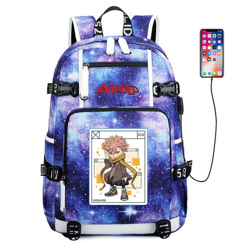 ID: Invaded Sakaido travel School Akihito Narihisago usb charging canvas shoulder bag