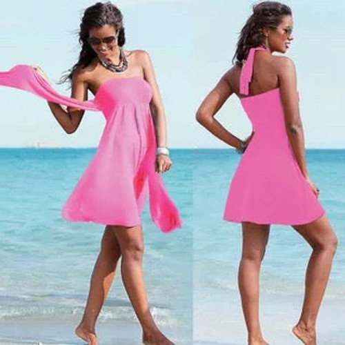 Wrapped Chest Beach Skirt Mini Dress