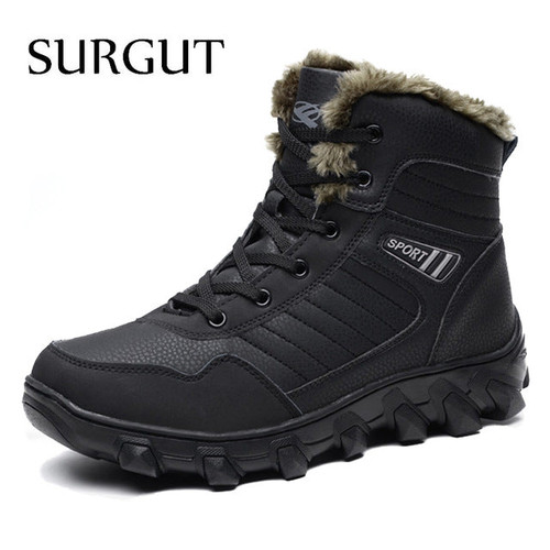 SURGUT Winter Warm Waterproof Plus Fur Snow Sneakers