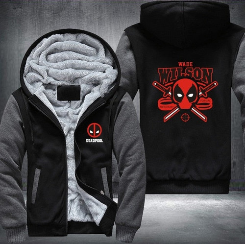 Deadpool Super Warm Thicken Fleece Zip Up Hoodie