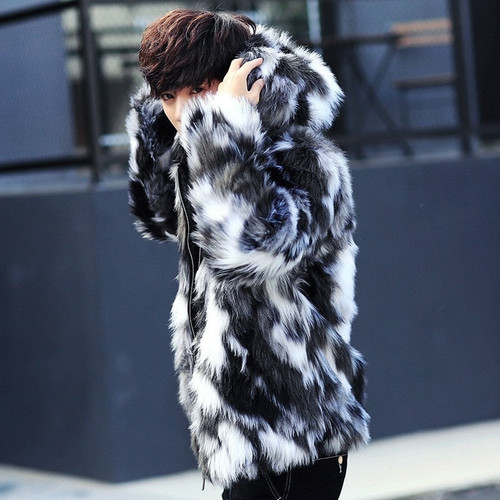 Winter male fur Parka Coats With Hood