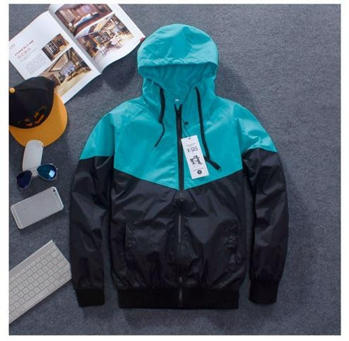 Spring Patchwork Reflective Waterproof Windbreaker Men Coat