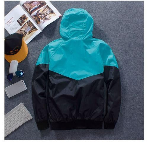 Spring Patchwork Reflective Waterproof Windbreaker Men Coat