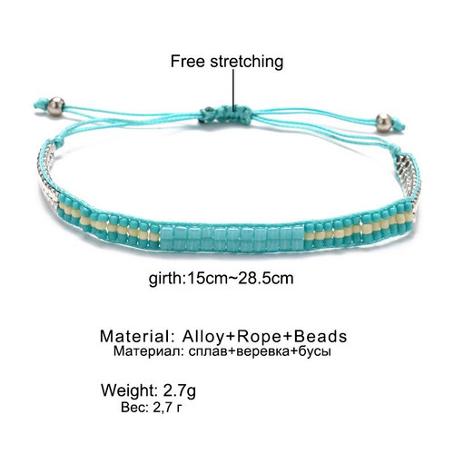 Bohemian Adjustable Sea Blue Multilayer Wave 3Pcs Bracelet Bangles