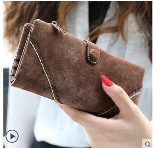 Nubuck Leather Women Wallets Female Fashion Zipper Small Wallet Women Short Coin Purse Holders Retro