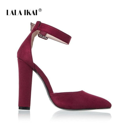 LALA IKAI Woman Wedding Shoes Brand Strap Heels Classic Heeled Sandals 12CM Ladies Red Platform