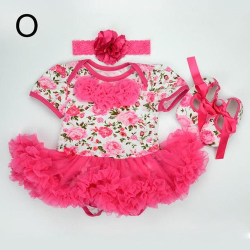 Christmas Baby Girl Infant 3pcs Clothing Sets Suit Princess Tutu Romper Dress/Jumpsuit Xmas Bebe