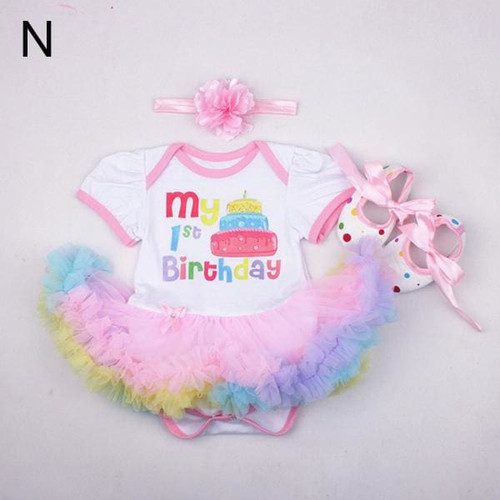 Christmas Baby Girl Infant 3pcs Clothing Sets Suit Princess Tutu Romper Dress/Jumpsuit Xmas Bebe