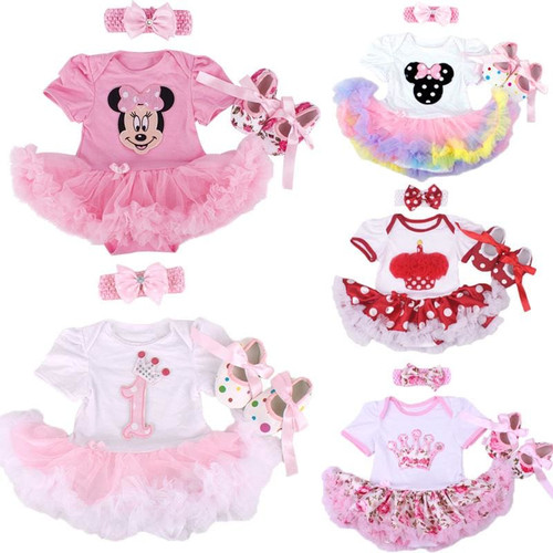 Christmas Baby Girl Infant 3pcs Clothing Sets Suit Princess Tutu Romper Dress/Jumpsuit Xmas Bebe