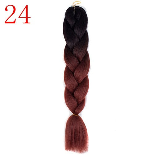 24inch Ombre Synthetic Crochet Hair Extensions Braids