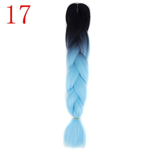 24inch Ombre Synthetic Crochet Hair Extensions Braids