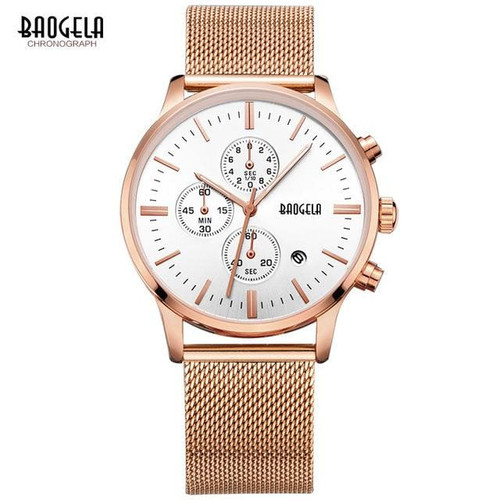 Men's Watches BAOGELA Fashion Sports quartz-watch stainless steel mesh Brand men watches