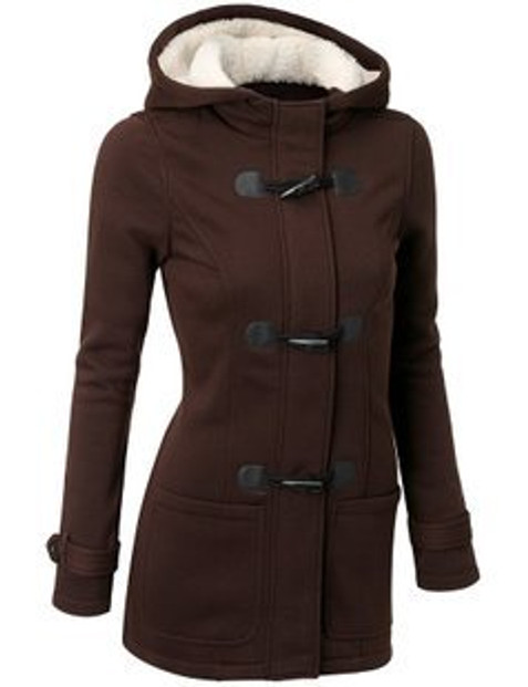 VenusFox Parka Button Hooded Coat