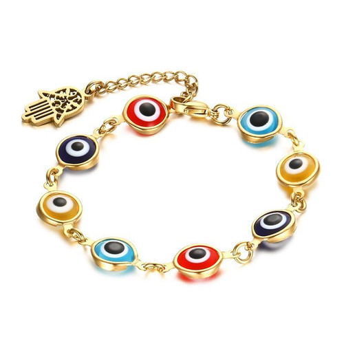 Evil Eye Bracelet with Hamsa Hand Charm