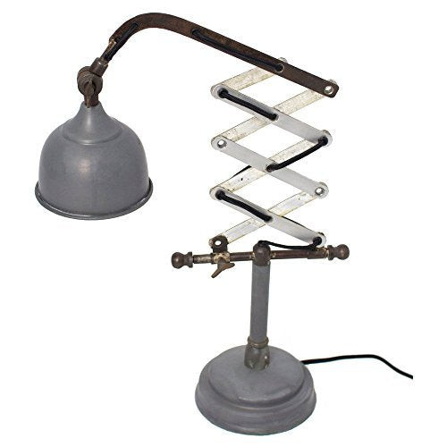 Kalalou Raw Metal Vertical Scissor Table Lamp NNL2306