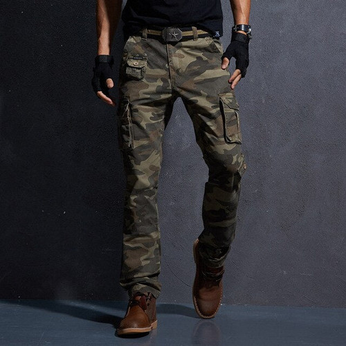 Men's Casual Pants Multi Pocket Military Tactical Camouflage Cargo Pants