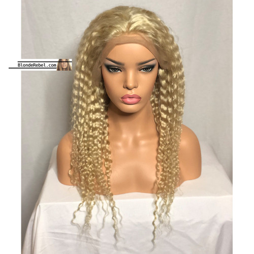 WW Blondie (613 Deep Wave 13x6 LF 100% Remy Human Hair Wig, 20",  150% Density)