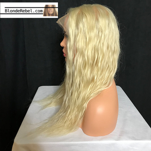 Mikaila (Wavy 613 Blonde 100% Remy Human Hair Lace Front Wig ~ Choose Cap, Length & Density)