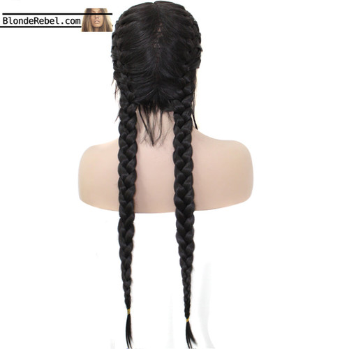 Heidi (Natural Black Braided w/ Baby Hairs Synthetic Heat Safe Lace Front Wig)