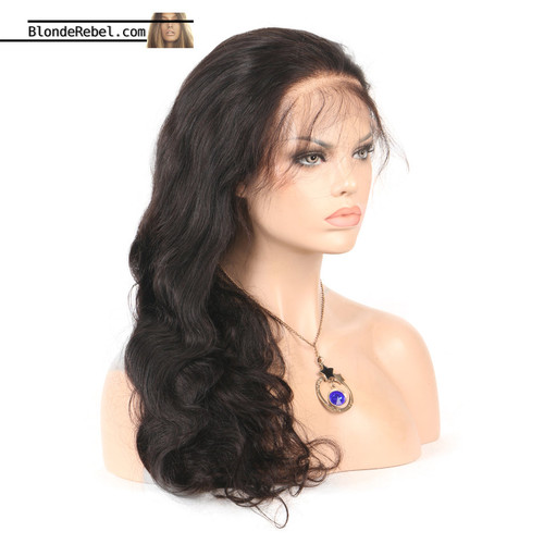 Callie (Wavy Natural Black 100% Remy Human Hair 13x6 Lace Front Wig, 12-26 Inches available)