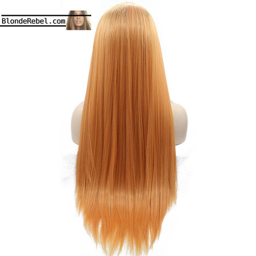 LeeLee (20"-30" Silky Straight Orange Ombre Synthetic Lace Front Wig)