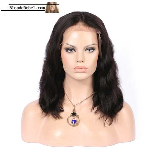 Justice (150% Density Wavy Natural Black 100% Remy Human Hair 13x6 LF Wig 10"-18")