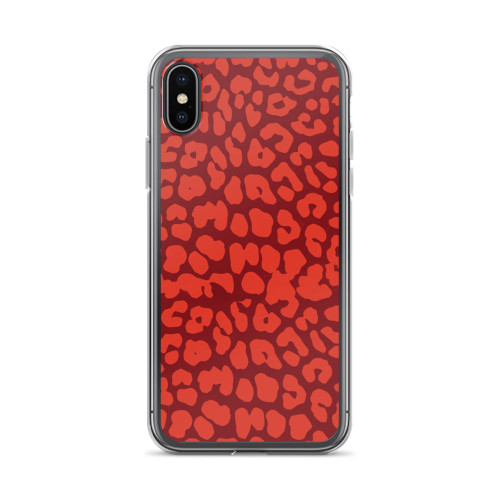 Leopard Meow - Red Cell Phone Case - Fits iPhone X and Other Sizes 5-X