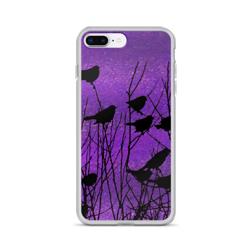 Shadow Birds on Purple-Cell Phone Case - Fits iPhone X and Other Sizes 5-X