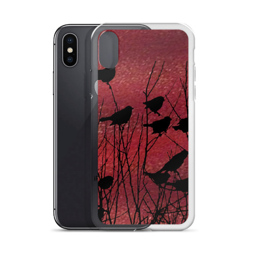 Shadow Birds on Port Red Cell Phone Case - Fits iPhone X and Other Sizes 5-X