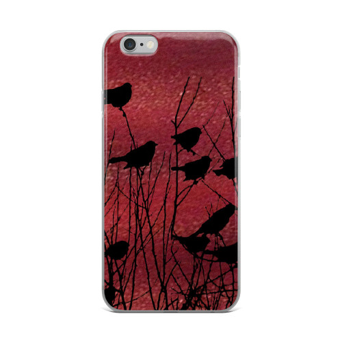 Shadow Birds on Port Red Cell Phone Case - Fits iPhone X and Other Sizes 5-X