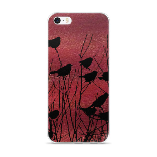 Shadow Birds on Port Red Cell Phone Case - Fits iPhone X and Other Sizes 5-X