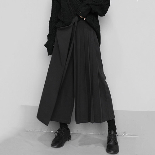 Ina Pleated Wrap-front Pants