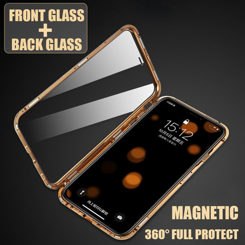 LUPHIE Luxury Double sided glass Metal Magnetic Case for iPhone XS MAX iPhone X XR 7 8
