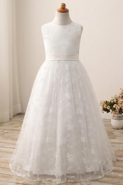 Lace Flower Girl Dresses Kids Wedding Party