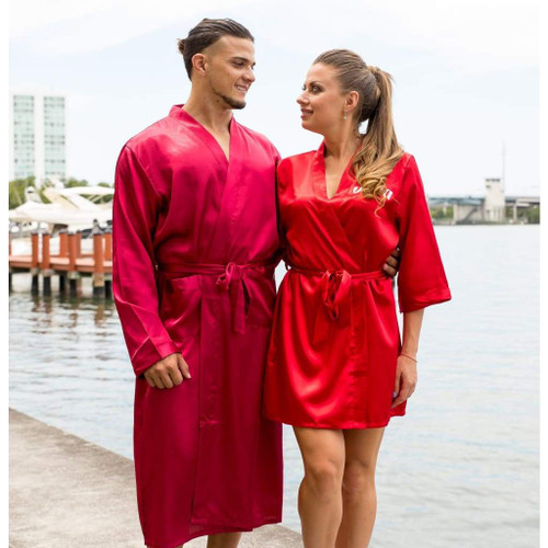 Satin King and Queen Matching Robes Set With Personalization