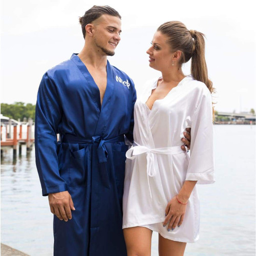 Satin King and Queen Matching Robes Set With Personalization
