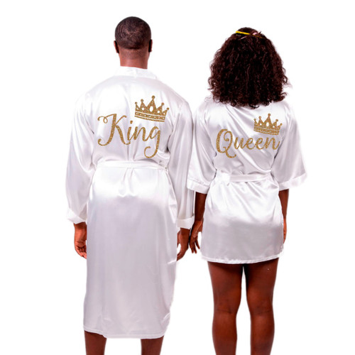 Satin King and Queen Matching Robes Set With Personalization