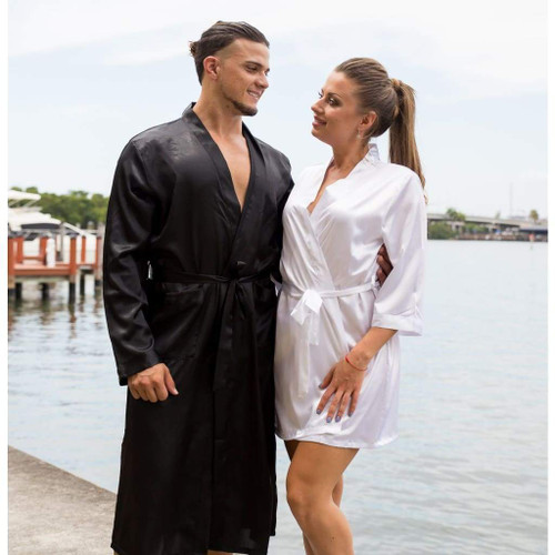 Satin Matching His and Hers Set for Couples Robes