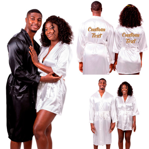 Satin Matching His and Hers Set for Couples Robes