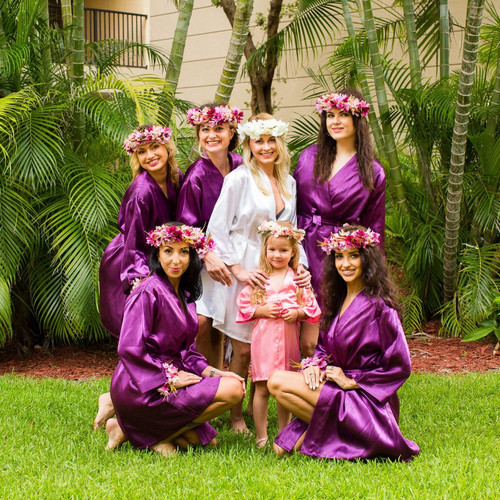 SET OF 5 ROBES BRIDESMAID SATIN ROBES