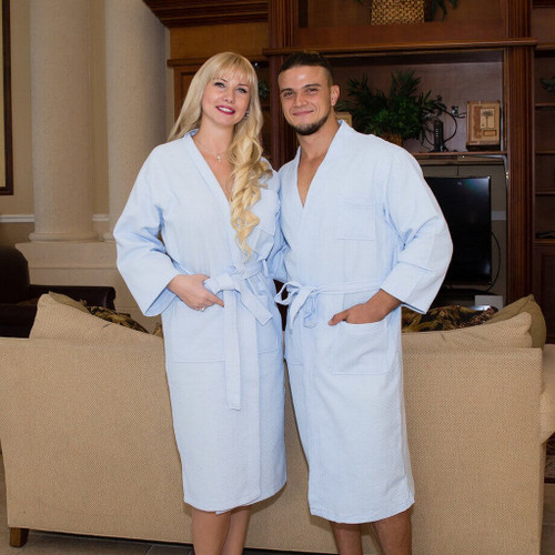 Cotton Waffle Long White Bridesmaids Robes