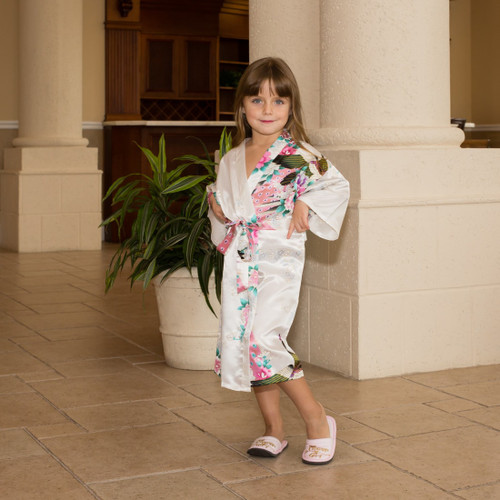 Kids Floral Peacock Robe