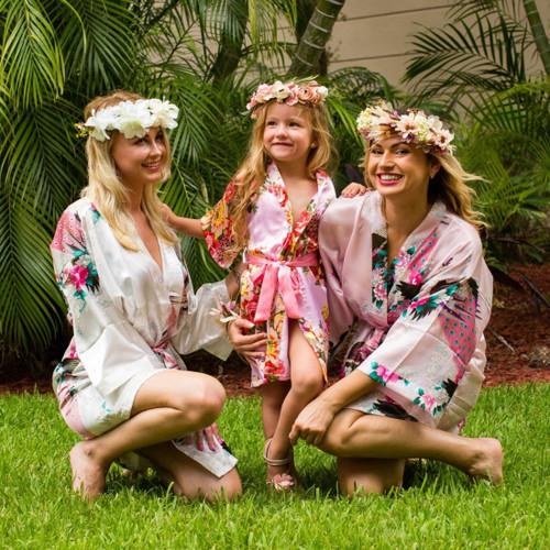 Kids Floral Peacock Robes