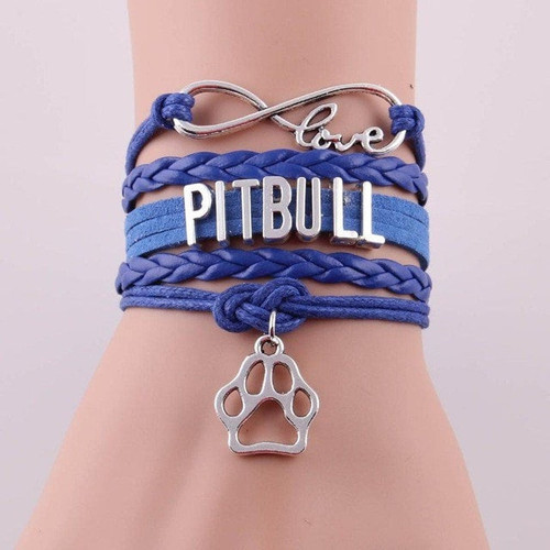 Pitbull Paw Rope Leather Bracelet