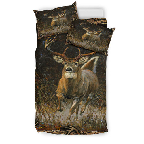 Hunting Deer Camouflage Real Tree Bedding Set